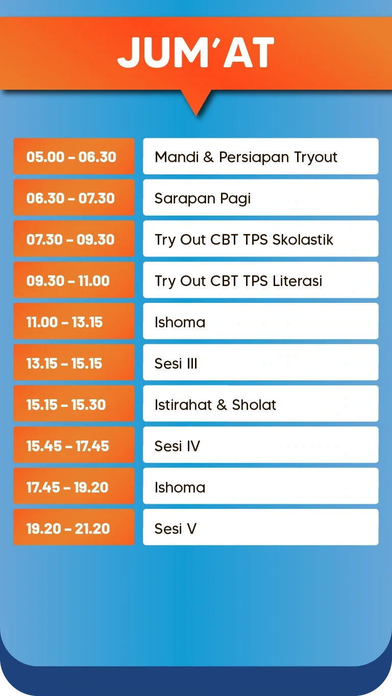 time table program karantina jadwal jumat