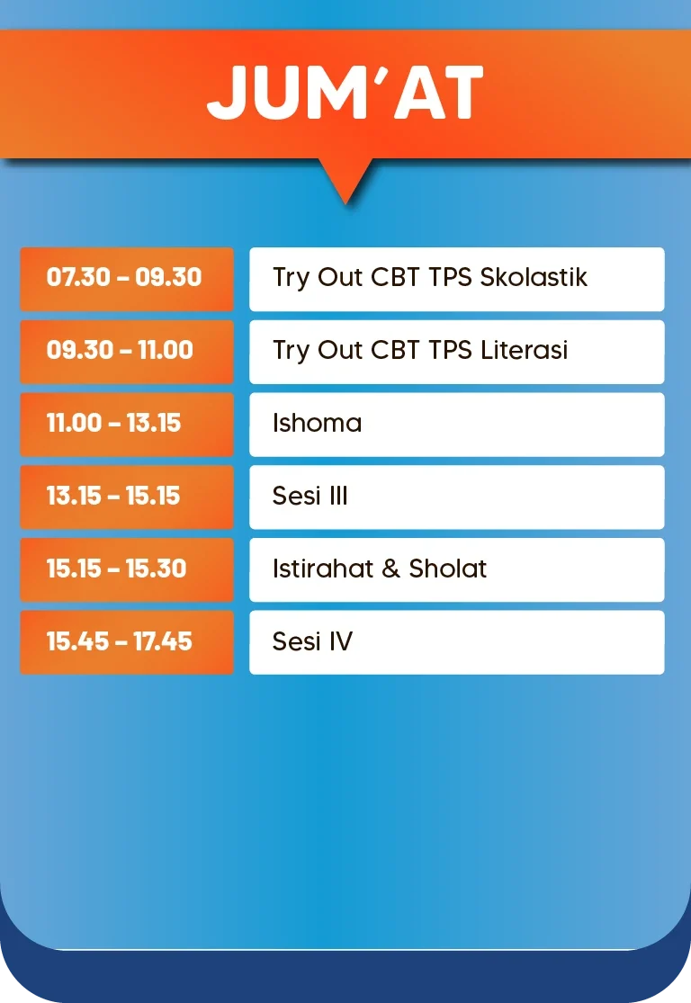 time table program karantina non menginap jadwal jumat