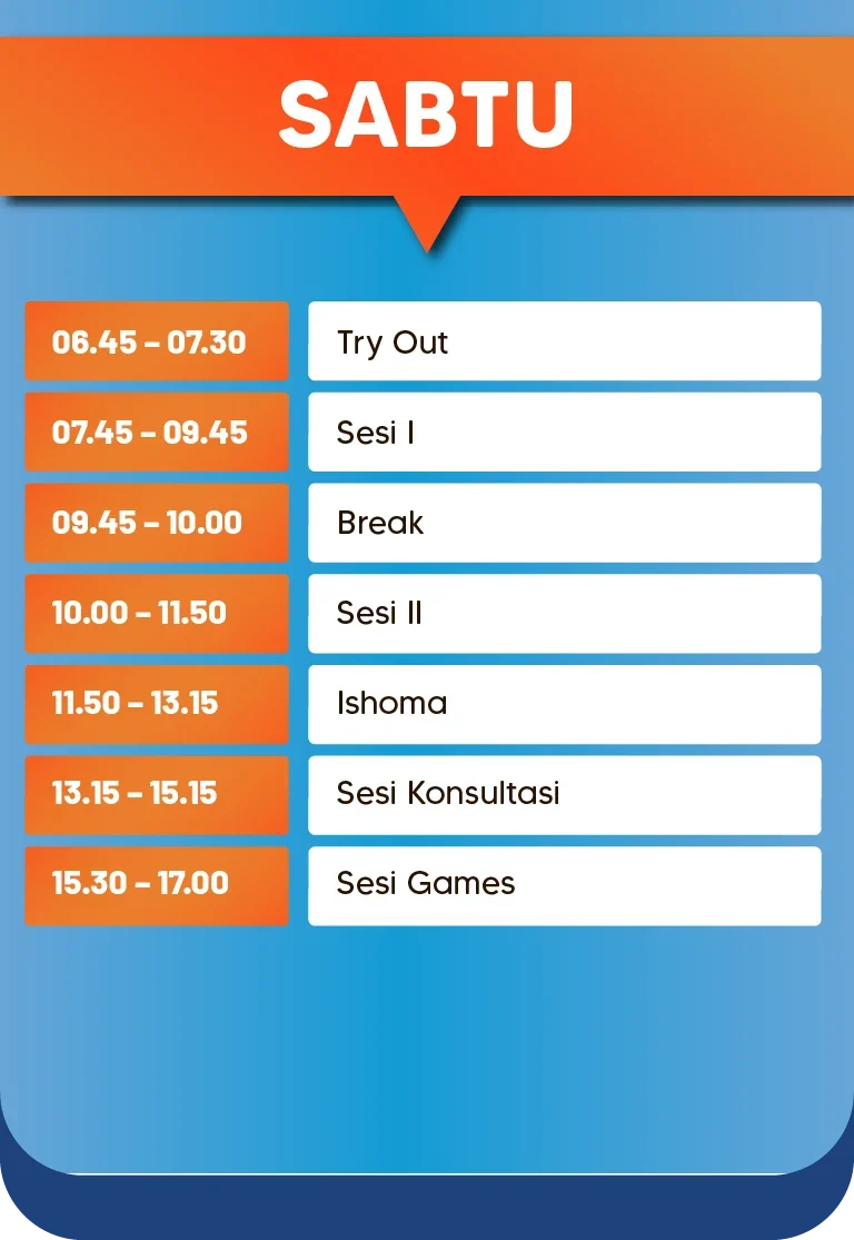 time table program karantina non menginap jadwal sabtu